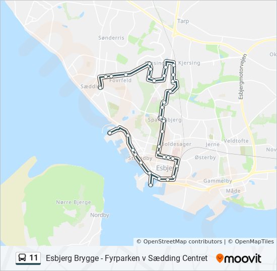 11 bus Line Map