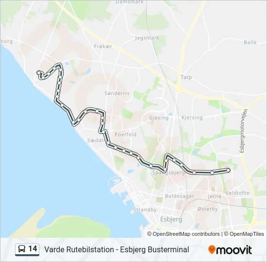 14 Bus Line Map