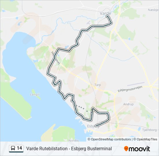 14 bus Line Map