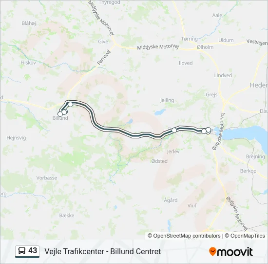 43 Bus Line Map