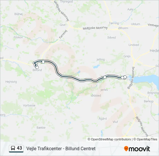 43 Bus Line Map