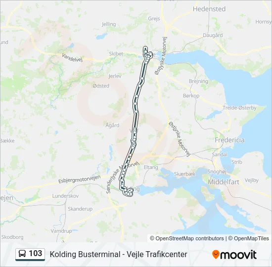 103 Bus Line Map
