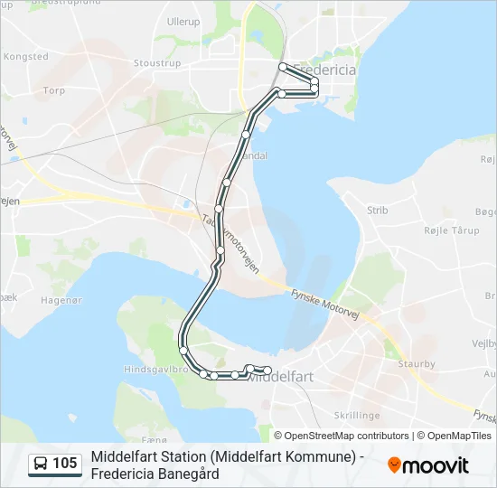 105 Bus Line Map