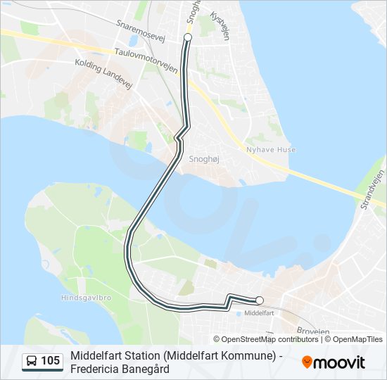 105 bus Line Map