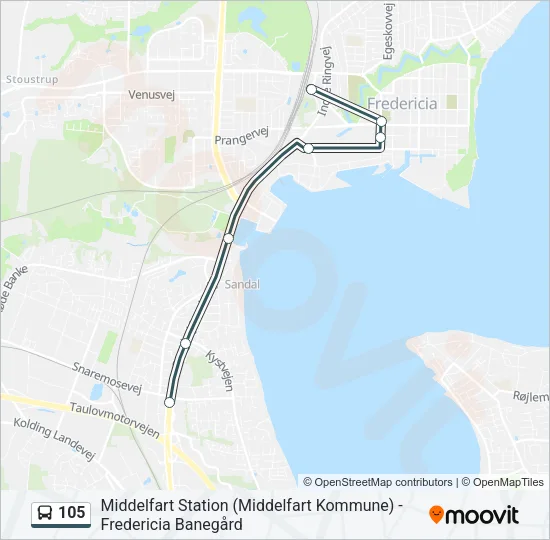 105 Bus Line Map