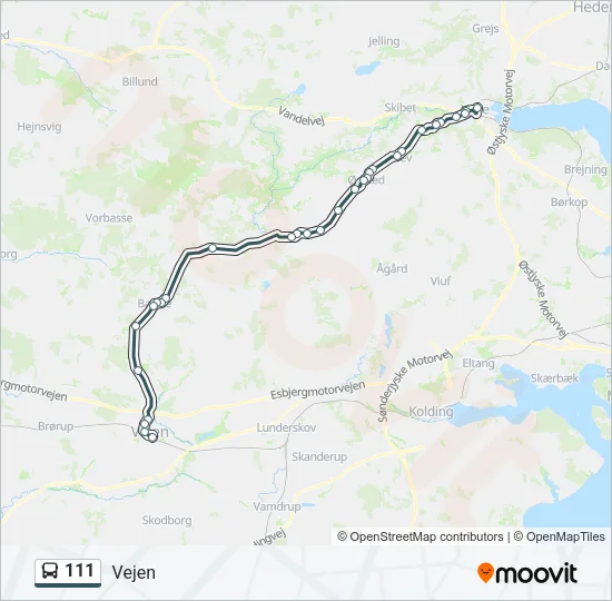 111 Bus Line Map