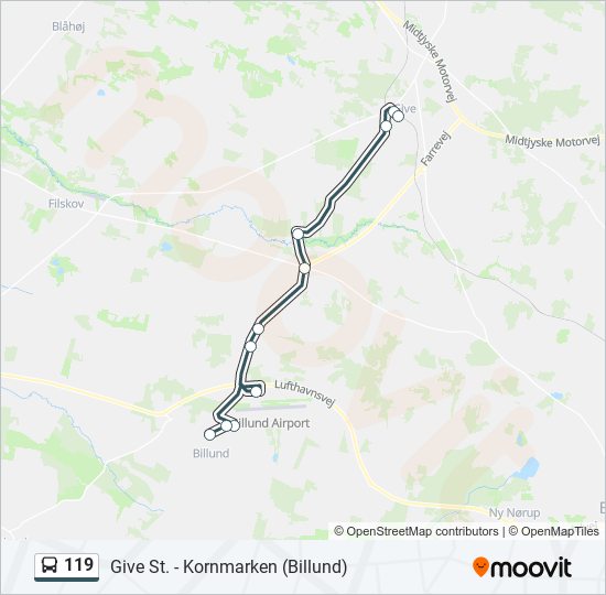 119 bus Line Map