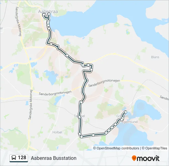 128 Bus Line Map