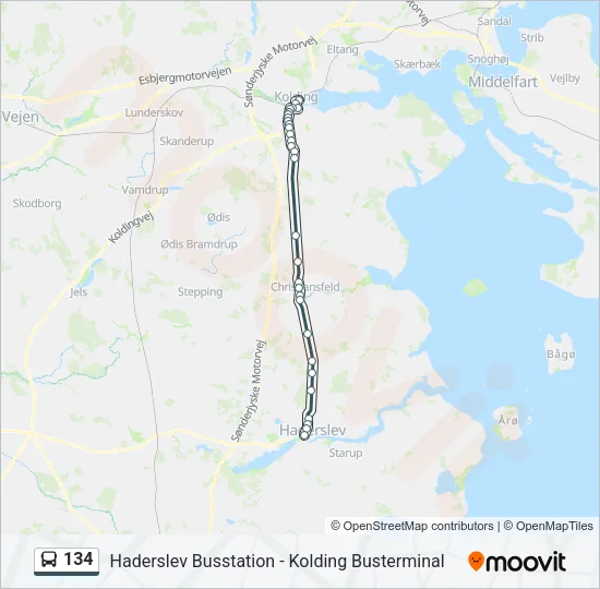 134 Bus Line Map