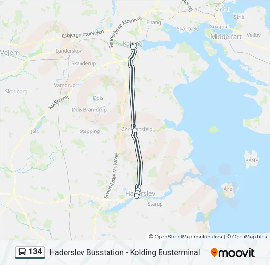 134 Bus Line Map