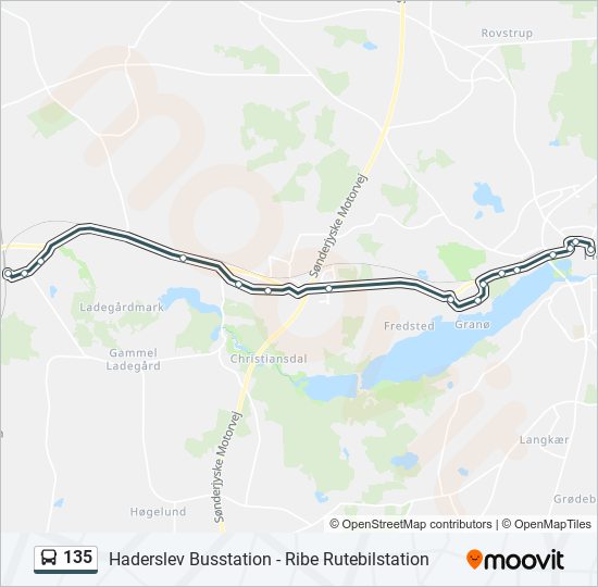 135 bus Line Map