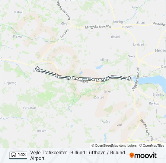 143 bus Line Map