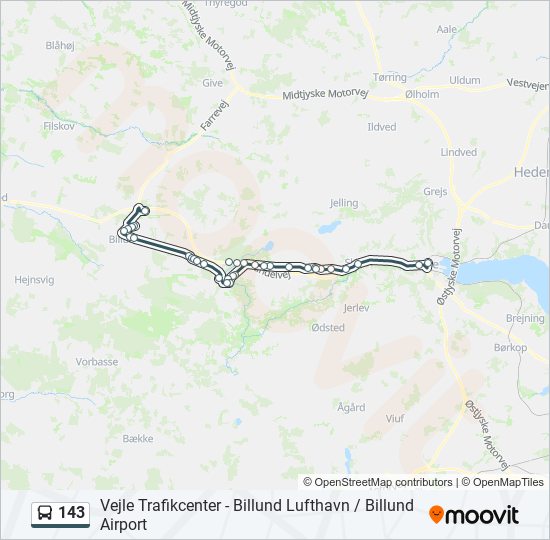 143 bus Line Map