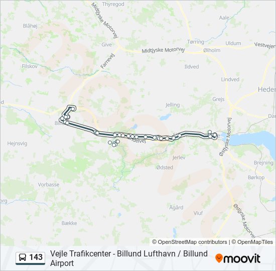 143 bus Line Map