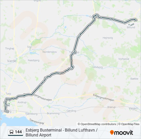 144 bus Line Map