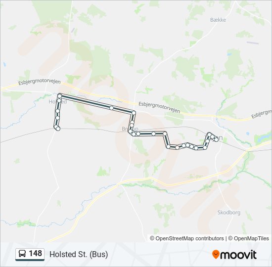 148 bus Line Map