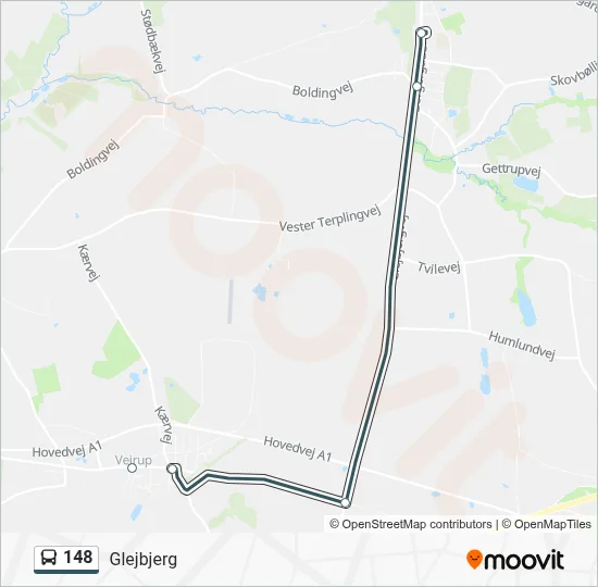 148 bus Linjekort