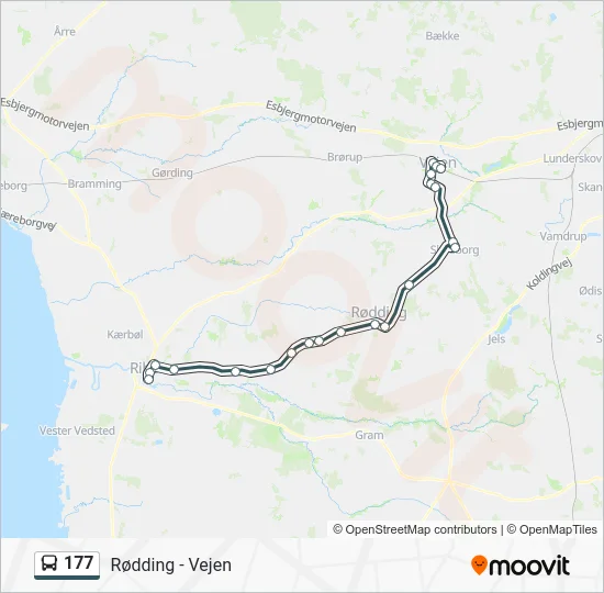 177 Route: Schedules, Stops & Maps - Rødding - Vejen (Updated)