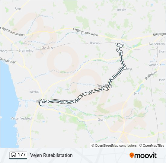 177 bus Line Map