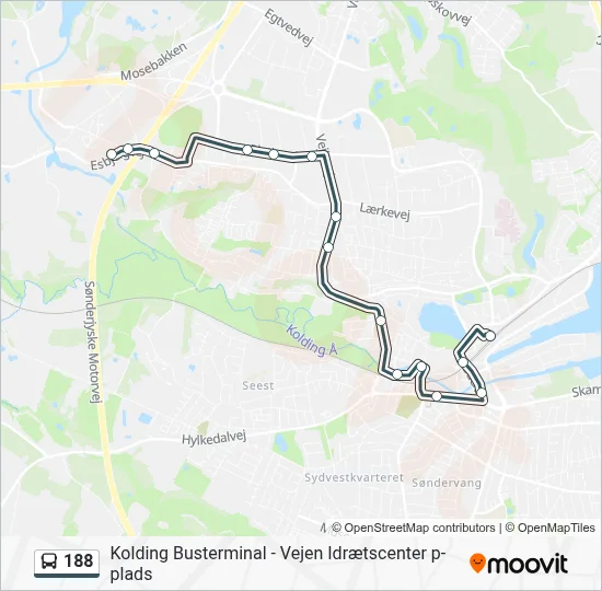188 bus Linjekort