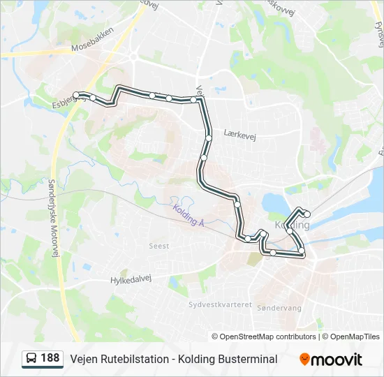 188 bus Linjekort