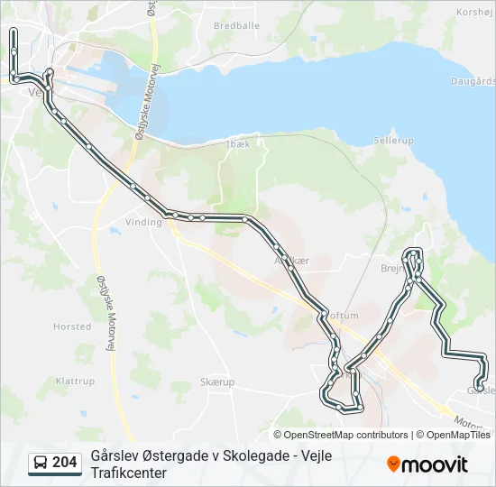 204 Bus Line Map