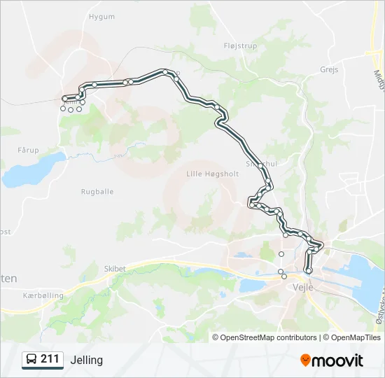 211 Bus Line Map