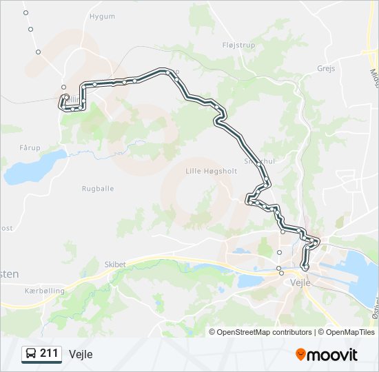 211 bus Line Map