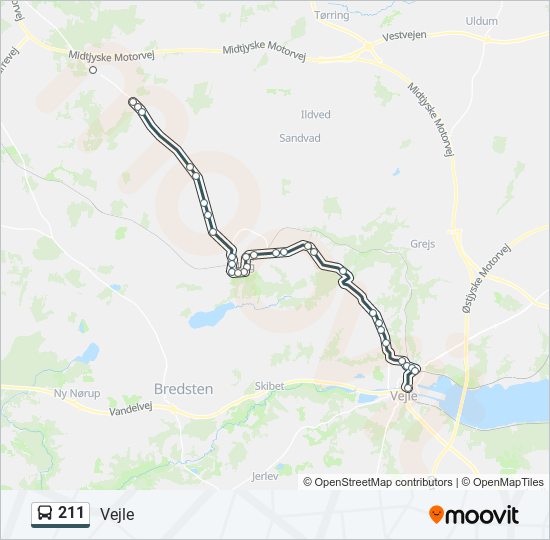 211 bus Line Map