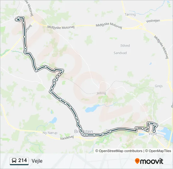 214 Bus Line Map