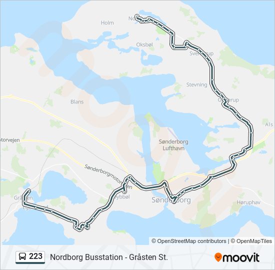 223 bus Line Map