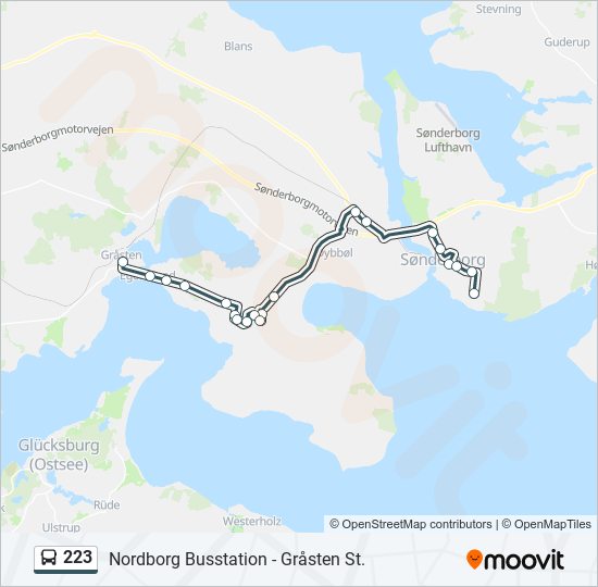 223 bus Line Map