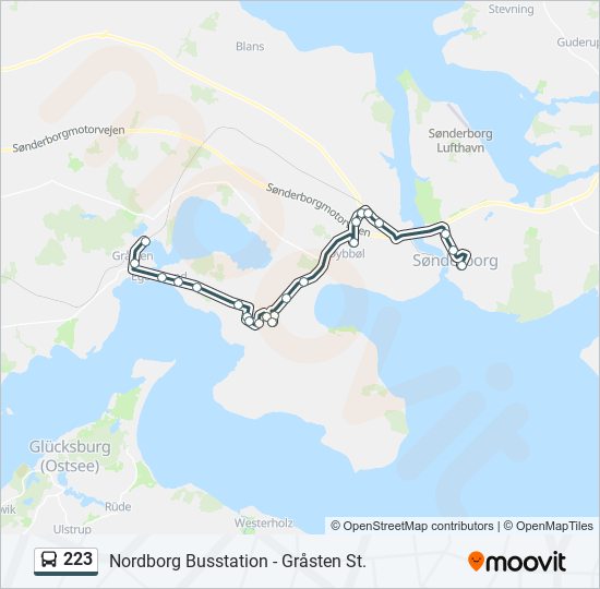 223 bus Line Map