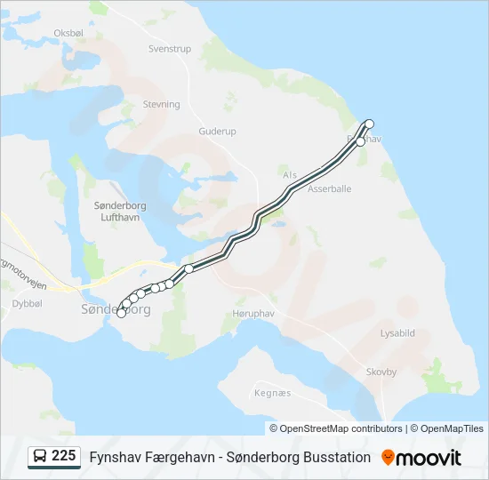 225 Bus Line Map