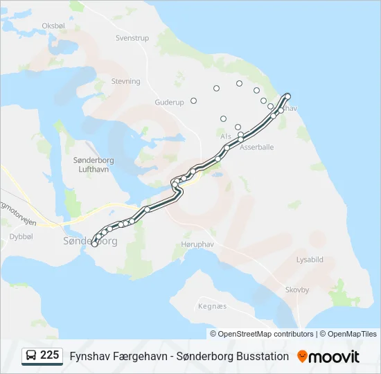 225 Bus Line Map