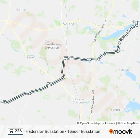 236 bus Linjekort