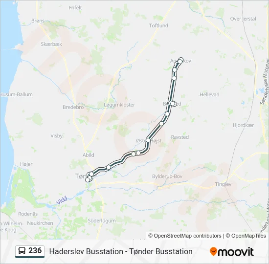 236 bus Linjekort