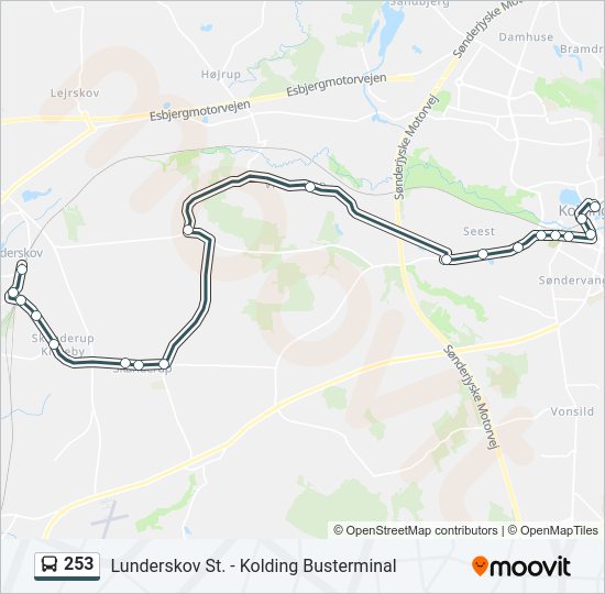 253 bus Line Map