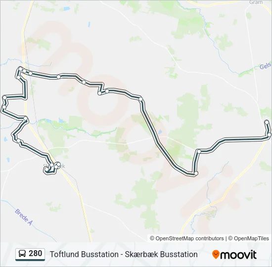 280 Bus Line Map