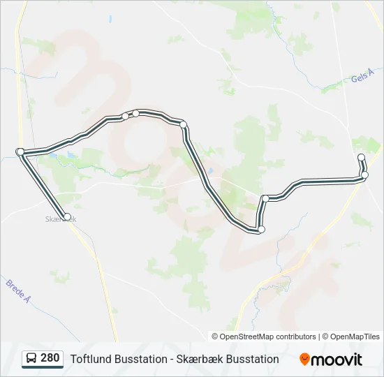 280 Bus Line Map