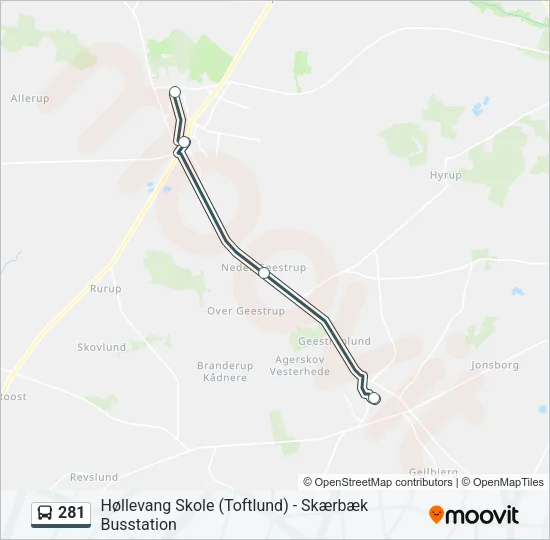 281 Bus Line Map