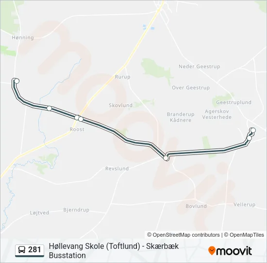 281 Bus Line Map