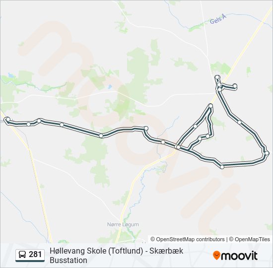 281 bus Line Map