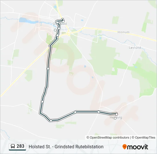 283 Bus Line Map