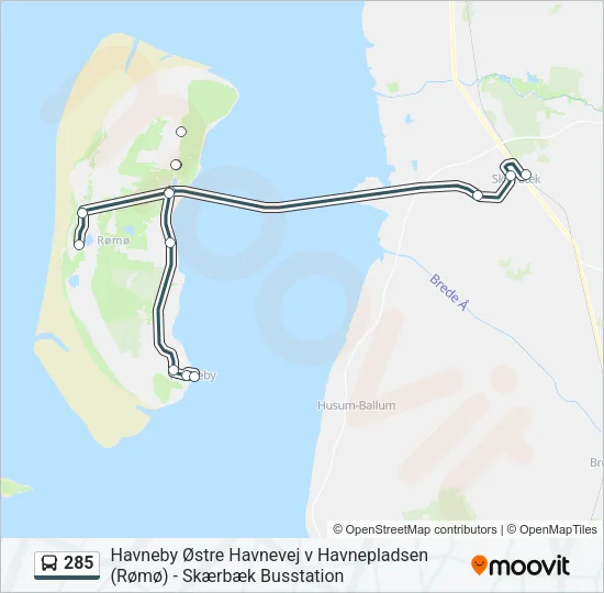 285 Bus Line Map