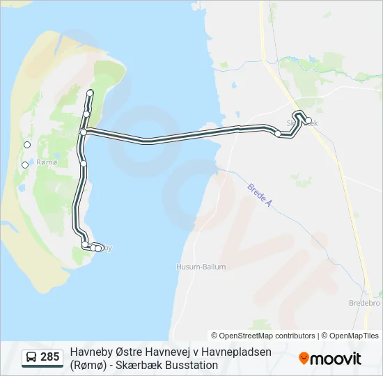 285 Bus Line Map