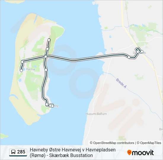 285 Bus Line Map