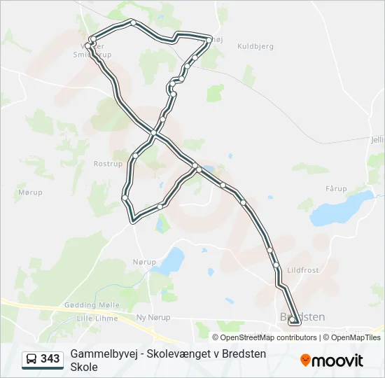 343 Bus Line Map