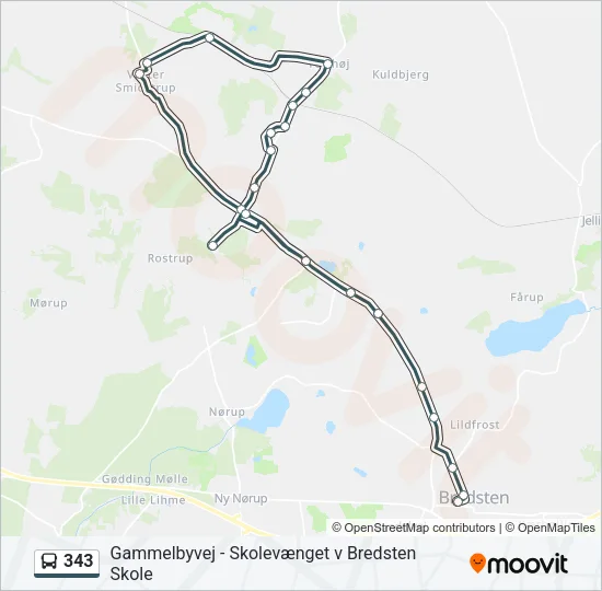 343 Bus Line Map
