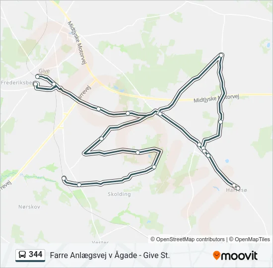 344 Bus Line Map